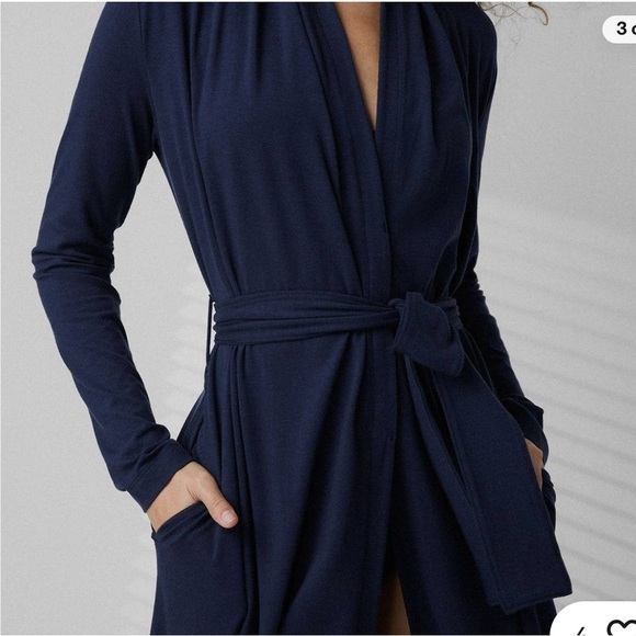 Lunya Cozy Blue Slumberknit Maxi Robe, Small, Like New - Picture 9 of 10